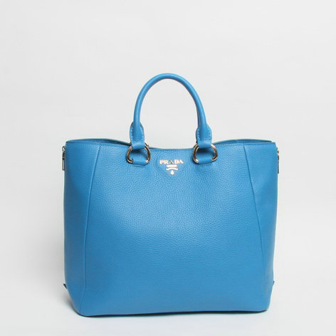 2014 Prada original calfskin tote bag BN2522 light blue - Click Image to Close